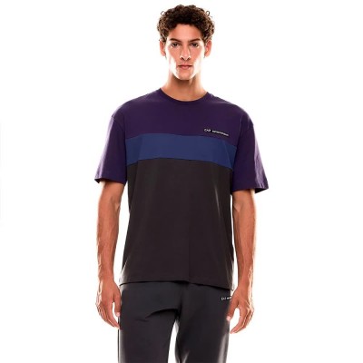 тениска,мъжки,тениски,ea7,emporio,armani,train,athletic,colour,block,short,sleeve,t,shirt,purple,(grey)