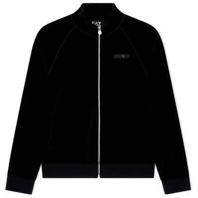 блуза,дамски,блузи,ea7,emporio,armani,train,athletic,velour,full,zip,sweatshirt,black