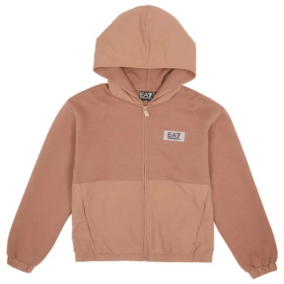 блуза,детски,блузи,ea7,emporio,armani,train,contemporary,sport,full,zip,sweatshirt,brown,(brownie)