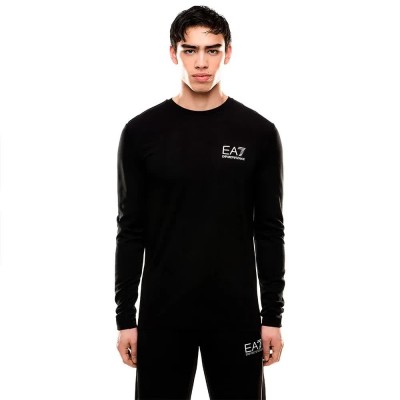 тениска,мъжки,тениски,ea7,emporio,armani,train,gold,label,vi,pa,long,sleeve,t,shirt,black