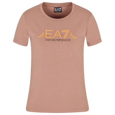 тениска,дамски,тениски,ea7,emporio,armani,train,logo,series,eagle,logo,crossover,short,sleeve,t,shirt,brownie,(pink)
