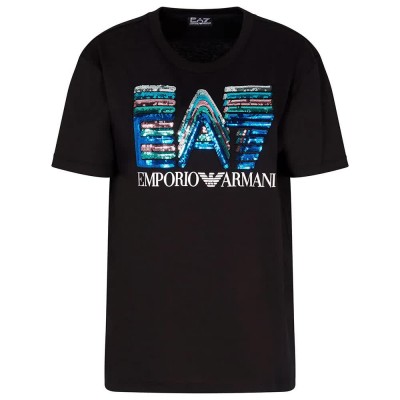 тениска,дамски,тениски,ea7,emporio,armani,train,logo,series,maxi,logo,sequins,crossover,short,sleeve,t,shirt,black