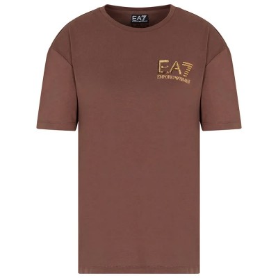 тениска,дамски,тениски,ea7,emporio,armani,train,logo,series,sequins,crossover,short,sleeve,t,shirt,brown,brown,(brown)