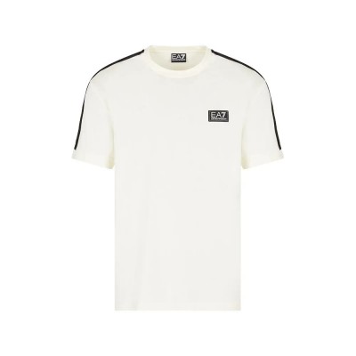 тениска,мъжки,тениски,ea7,emporio,armani,train,logo,series,tape,co,short,sleeve,t,shirt,cream,u1105
