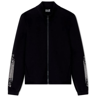 блуза,дамски,блузи,ea7,emporio,armani,train,logo,series,tape,full,zip,sweatshirt,black