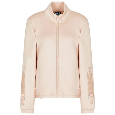 блуза,дамски,блузи,ea7,emporio,armani,train,logo,series,tape,full,zip,sweatshirt,grey