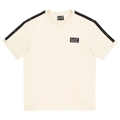 тениска,детски,тениски,ea7,emporio,armani,train,logo,series,tape,short,sleeve,t,shirt,off,white,(beige)