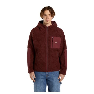 блуза,мъжки,пуловери,dickies,central,high,pile,full,zip,sweatshirt,andorra,(red)