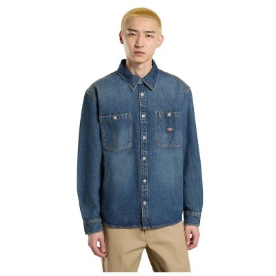 риза,с,дълъг,ръкав,мъжки,ризи,dickies,mechanic,denim,long,sleeve,shirt,khaki,tinted,blue,(blue)