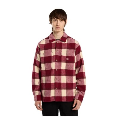 риза,с,дълъг,ръкав,мъжки,ризи,dickies,plaid,coaling,long,sleeve,shirt,tibetan,red,(red)