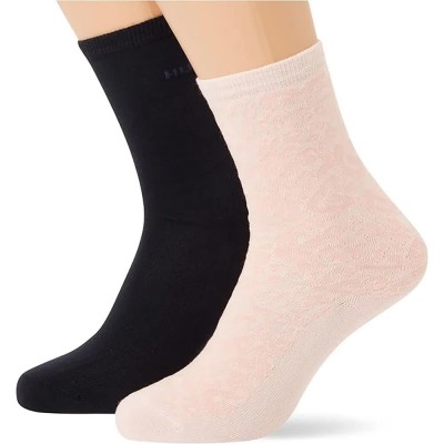 чорапи,мъжки,чорапи,дамски,чорапи,hugo,leo,logo,socks,2,pairs,black,pink,(light,pastel,pink)