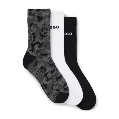 чорапи,мъжки,чорапи,hugo,camo,10273418,01,crew,socks,3,pairs,open,miscellaneous,(white,black)
