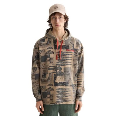 суичър,мъжки,пуловери,scotch,&,soda,loose,fit,overdyed,all,over,printed,hoodie,brown