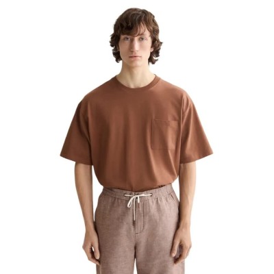 тениска,мъжки,тениски,scotch,&,soda,loose,fit,3,crosses,pocket,short,sleeve,t,shirt,soft,silt,(brown)
