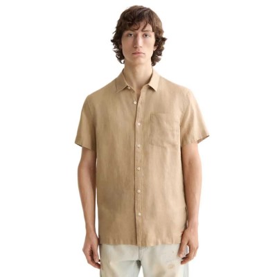 риза,с,къс,ръкав,мъжки,ризи,scotch,&,soda,regular,fit,linen,short,sleeve,shirt,tannin,(beige)