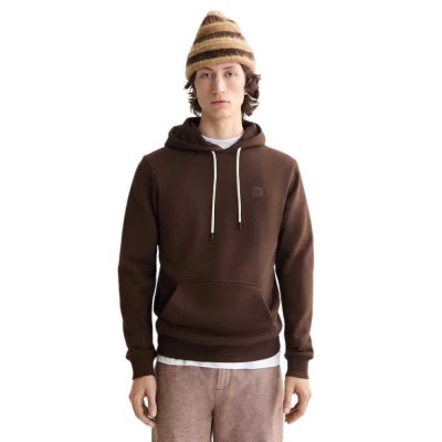 суичър,мъжки,пуловери,scotch,&,soda,regular,fit,logo,badge,hoodie,demitasse,(brown)
