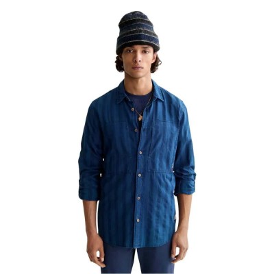 риза,с,дълъг,ръкав,мъжки,ризи,scotch,&,soda,special,striped,weave,long,sleeve,shirt,blue,(washed,indigo)