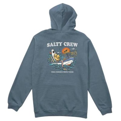 суичър,мъжки,пуловери,salty,crew,downtime,hood,fleece,hoodie,slate,(blue,grey)