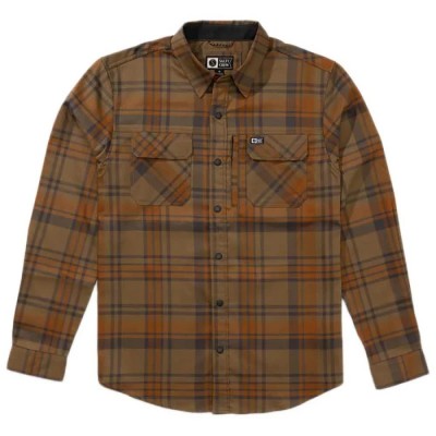 риза,с,дълъг,ръкав,мъжки,ризи,salty,crew,fathom,tech,flannel,long,sleeve,shirt,dark,brown,(brown)
