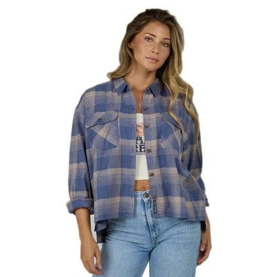 риза,с,дълъг,ръкав,дамски,блузи,дамски,ризи,salty,crew,nmd,flannel,long,sleeve,shirt,dusty,blue,(blue)