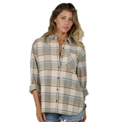 риза,с,дълъг,ръкав,дамски,блузи,дамски,ризи,salty,crew,shore,break,flannel,long,sleeve,shirt,clay,grey,(grey)