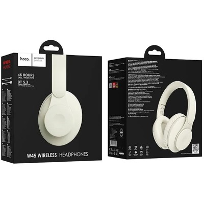 слушалки,слушалки,hoco,w45,enjoy,wireless,earphones,white