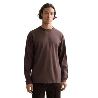 тениска,мъжки,тениски,дамски,тениски,scotch,&,soda,3,crosses,relaxed,fit,garment,dye,long,sleeve,t,shirt,brown,(brown)