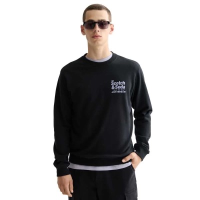 блуза,мъжки,пуловери,scotch,&,soda,front,+,back,artwork,sweatshirt,black,(grey)