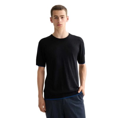 тениска,мъжки,тениски,дамски,тениски,scotch,&,soda,knitted,relaxed,fit,short,sleeve,t,shirt,black,(grey)