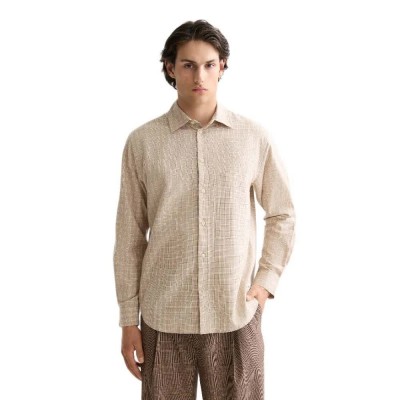 карирана,риза,дамски,ризи,мъжки,ризи,scotch,&,soda,lightweight,flannel,checked,long,sleeve,shirt,beige,(beige)