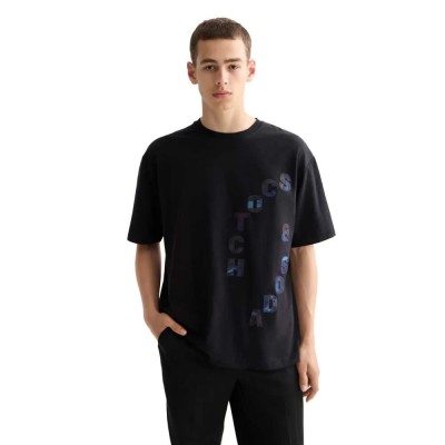 тениска,мъжки,тениски,scotch,&,soda,loose,fit,applique,short,sleeve,t,shirt,black,(grey)