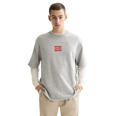 тениска,мъжки,тениски,scotch,&,soda,loose,fit,label,short,sleeve,t,shirt,grey,(grey)