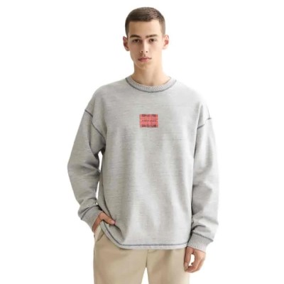 блуза,мъжки,пуловери,scotch,&,soda,loose,fit,label,sweatshirt,grey,(grey)