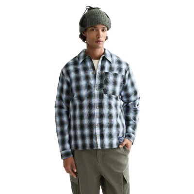 карирана,риза,мъжки,якета,дамски,якета,и,палта,scotch,&,soda,seersucker,check,padded,overshirt,blue,(beige)