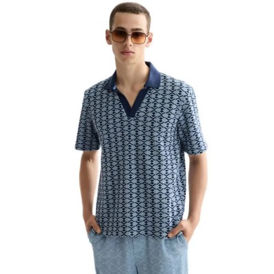 дамски,блузи,с,яка,мъжки,блузи,с,яка,scotch,&,soda,towelling,printed,relaxed,fit,short,sleeve,polo,blue,(blue)