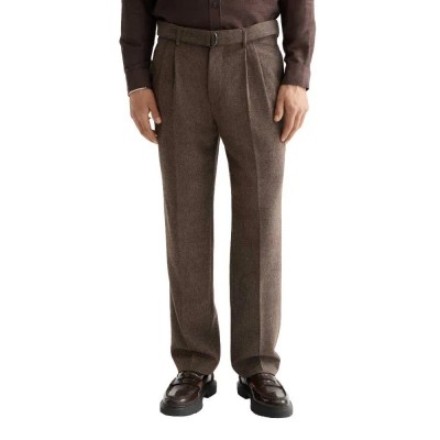 панталони,тип,чино,мъжки,панталони,scotch,&,soda,yarn,dyed,wool,blend,relaxed,straight,pleated,chino,pants,brown