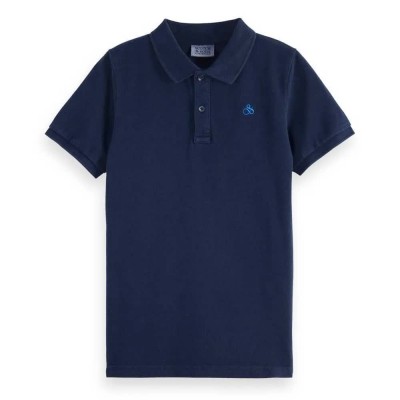шапка,детски,блузи,с,яка,scotch,&,soda,core,garment,dyed,pique,short,sleeve,polo,sky,captain,(blue)