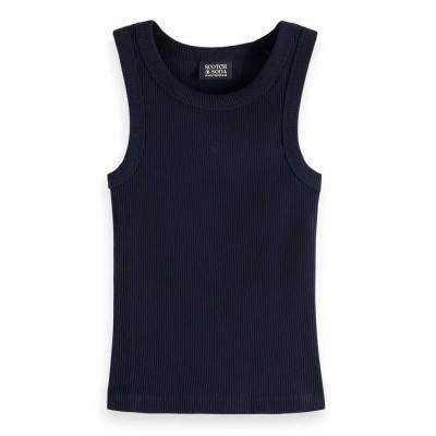 тениска,детски,тениски,scotch,&,soda,core,ribbed,slim,fit,sleeveless,t,shirt,sky,captain,(blue)