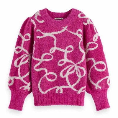 блуза,детски,блузи,scotch,&,soda,intarsia,glitter,sweater,fuchsia,red