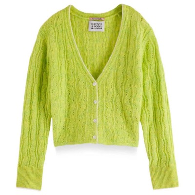 жилетка,мъжки,пуловери,дамски,пуловери,scotch,&,soda,lightweight,ajour,cardigan,yellow,(limeaid,melange)