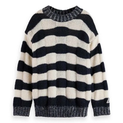 блуза,детски,блузи,scotch,&,soda,loose,fit,chunky,striped,sweater,blue,(sky,captain)