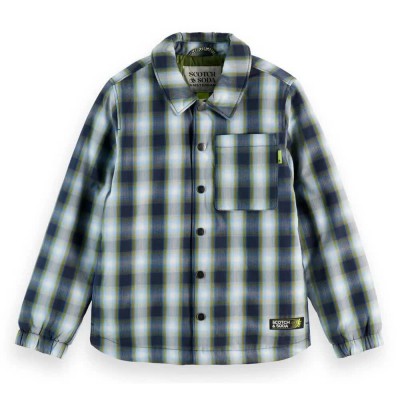 карирана,риза,детски,якета,и,палта,scotch,&,soda,padded,checked,overshirt,green,(sky,captain,calla,green,check)
