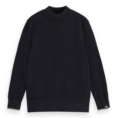 блуза,детски,блузи,scotch,&,soda,regular,fit,mock,sweater,black,(anthracite)