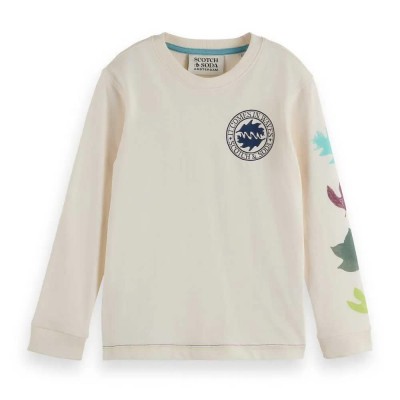 тениска,детски,тениски,scotch,&,soda,relaxed,fit,artwork,long,sleeve,t,shirt,eggnog