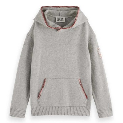 блуза,детски,блузи,scotch,&,soda,relaxed,fit,embroidered,hoodie,sweater,grey,(grey,melange)