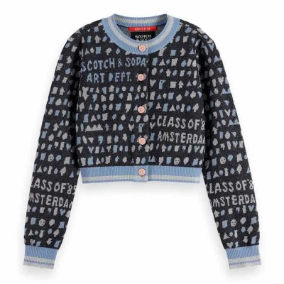 жилетка,детски,блузи,scotch,&,soda,slim,fit,cropped,jacquard,cardigan,black