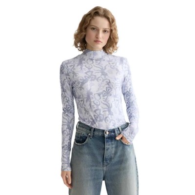 тениска,дамски,тениски,scotch,&,soda,all,over,printed,mock,long,sleeve,t,shirt,dancer,lavender