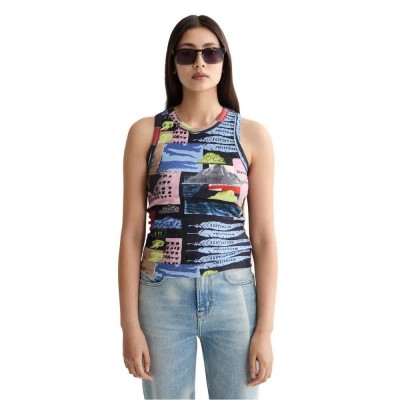 тениска,дамски,тениски,scotch,&,soda,all,over,printed,rib,sleeveless,t,shirt,art,dept,collage,multicolor,(multicolor)