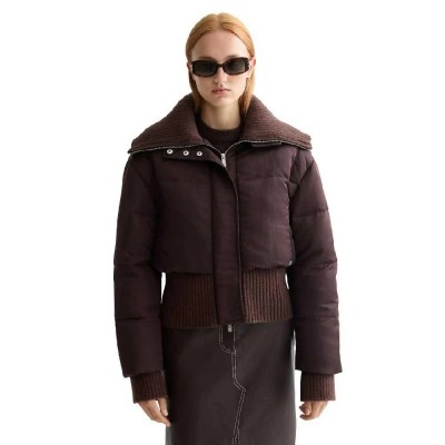 яке,дамски,якета,и,палта,scotch,&,soda,aviator,collar,puffer,jacket,brown,(chocolate,plum)