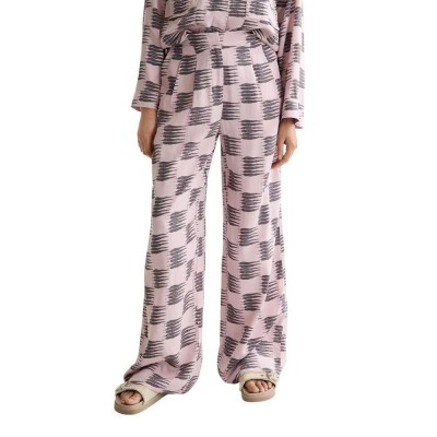пижама,дамски,панталони,scotch,&,soda,eleni,wide,leg,pyjamas,high,waist,pants,feather,block,(pink)